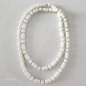 White Texured Beaded Necklace